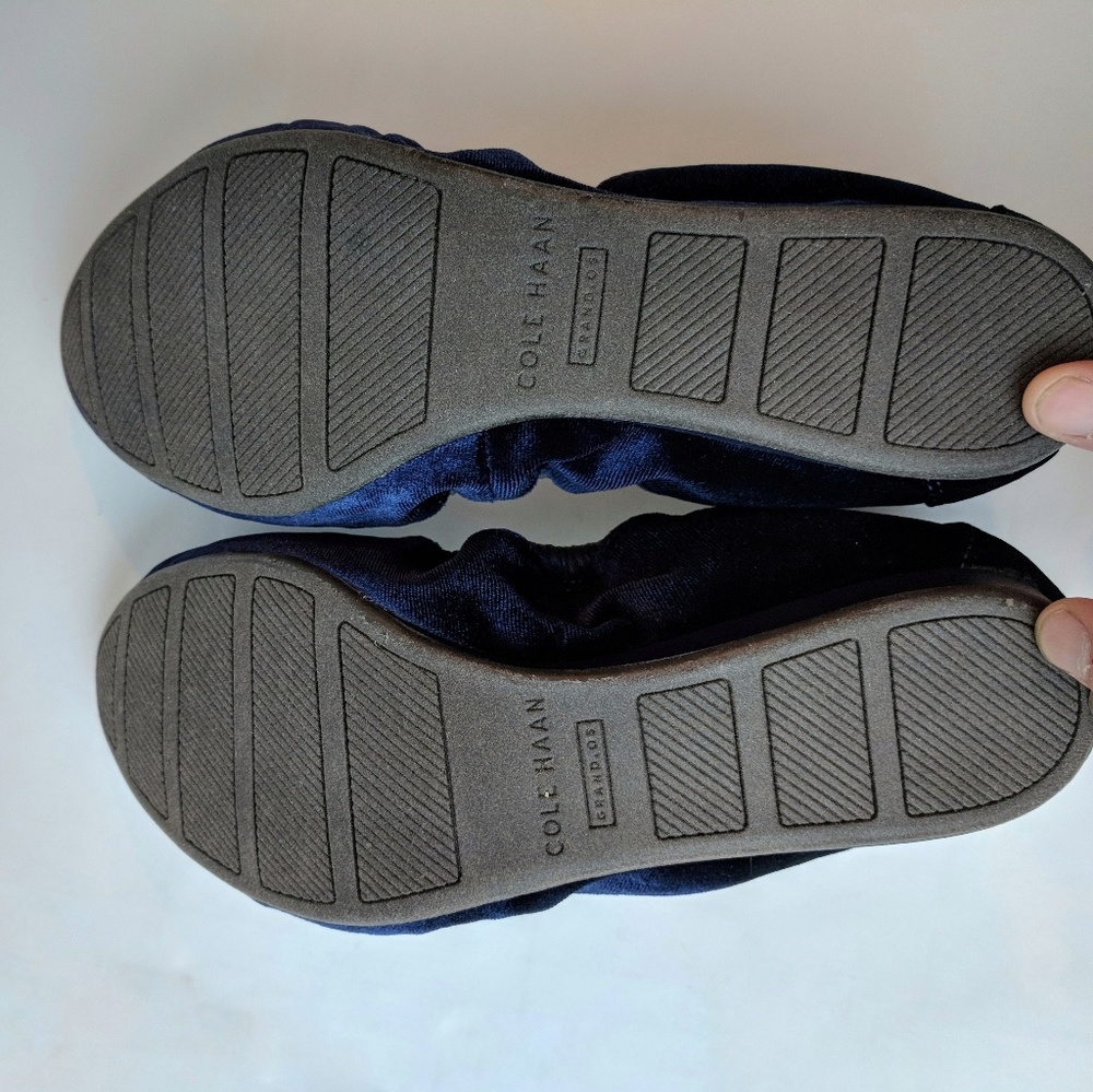 Cole Haan Tali Bow Blue Velvet Ballet Flats 8.5 - Picture 6 of 8